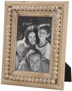 Willow Row Large Rectangular Natural Wood Picture Frame with Decorative Wood Bead Trim - 7.5"X 10 at Nordstrom Rack
