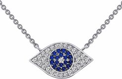 Simulated Diamond Amulet Pendant Necklace