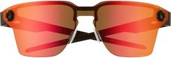Lugplate 139mm Mirrored Shield Sunglasses - Polished Black/ Prizm Ruby