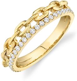 Ron Hami 14K Yellow Gold Diamond & Chain Band Ring - 0.25 ctw at Nordstrom Rack