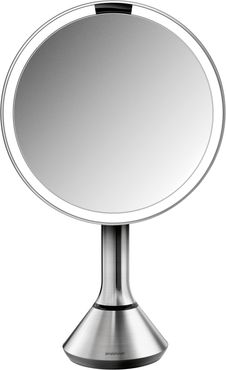 Eight Inch Sensor Makeup Mirror With Brightness Control Stainless Steel