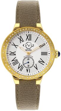 Gevril Women's GV2 Astor Diamond Bezel Khaki Vegan Strap Watch, 40mm - 0.27 ctw at Nordstrom Rack