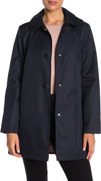 kate spade new york solid water-resistant hooded snap rain jacket at Nordstrom Rack