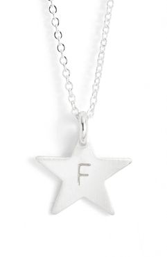 Sterling Silver Initial Mini Star Pendant Necklace