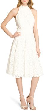 Floral Daisy Lace Fit & Flare Dress