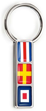 M-Clip Nautical Flag Key Ring - Metallic