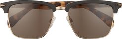 54mm Polarized Sunglasses - Matte Black/ Brown