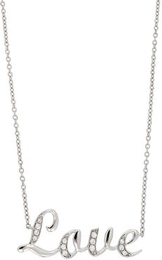 Bony Levy 18K White Gold Pave Diamond 'Love' Pendant Necklace - 0.09 ctw at Nordstrom Rack