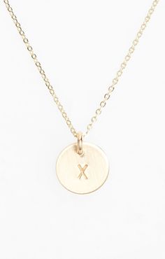 14K-Gold Fill Initial Mini Circle Necklace