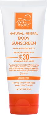 Unscented Natural Mineral Sunscreen For Body Broad Spectrum Spf 30
