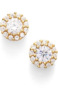 Precious Metal Plated Cubic Zirconia Stud Earrings