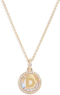 Round Initial Pendant Necklace