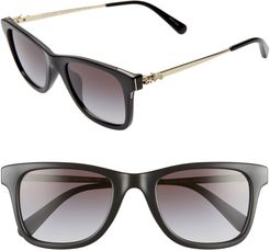51mm Retro Sunglasses - Black/ Black Gradient