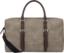 Textured Faux Leather Briefcase - Grey