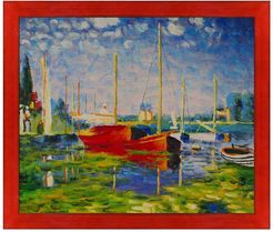 Overstock Art Red Boats at Argenteuil - Framed Oil Reproduction of an Original Painting by Claude Monet at Nordstrom Rack