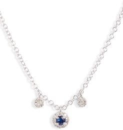 Blue Sapphire & Diamond Shaker Necklace