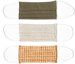 3-Pack Pleated Face Masks