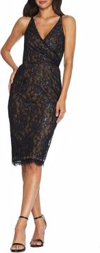 Fiona Metallic Lace Cocktail Dress