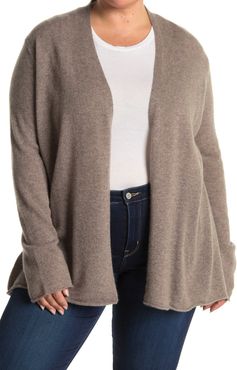 GRIFFEN CASHMERE Long Sleeve Open Front Cashmere Cardigan at Nordstrom Rack