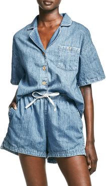 Faith Denim Short Sleeve Button-Up Shirt