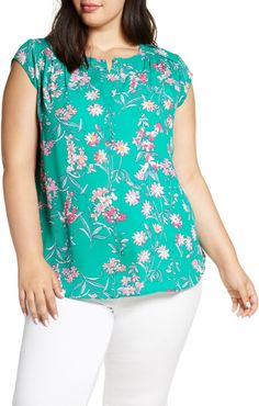 Plus Size Women's Daniel Rainn Floral Crepe Top