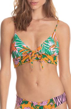 Enchanted Garden Lace-Up Reversible Bikini Top