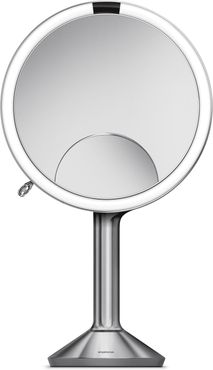 Trio Eight Inch Multi-Magnification Sensor Makeup Mirror Steel
