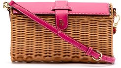 Betsy Wicker Basket Crossbody Bag - Pink