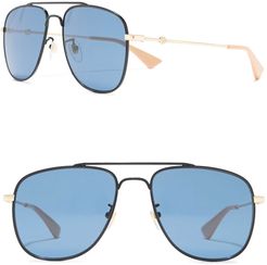 GUCCI 57mm Square Aviator Sunglasses at Nordstrom Rack