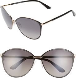 Penelope 59mm Gradient Cat Eye Sunglasses - Shiny Rose Gold/ Smoke
