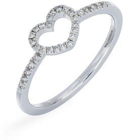 Carriere Sterling Silver Pave Diamond Open Heart Ring - 0.13 ctw at Nordstrom Rack