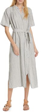 FRAME Belted Linen Midi Dress at Nordstrom Rack