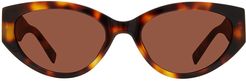 Selma 3 54mm Cat Eye Sunglasses - Dark Havana/ Brown