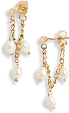 Cammy Pearl Chain Wrap Earrings