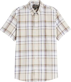 Madras Plaid Short Sleeve Button-Down Shirt
