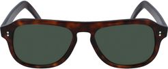 53mm Flat Top Aviator Sunglasses - Tortoise Shell/ Blue Gradient