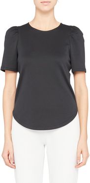 Classic Ruched Short Sleeve Sateen T-Shirt
