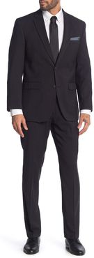 Perry Ellis Black Dobby Two Button Notch Lapel Slim Fit Suit at Nordstrom Rack