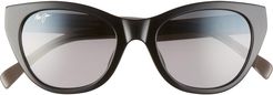 Capri 51mm Polarizedplus2 Cat Eye Sunglasses - Black/ Transparent Grey