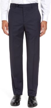 Zanella Devon Flat Front Classic Fit Solid Wool Serge Dress Pants at Nordstrom Rack