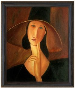 Overstock Art Portrait of Woman in Hat - Framed Oil reproduction of an original painting by Amedeo Modigliani at Nordstrom Rack