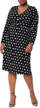 Plus Size Women's Leota Juliana Polka Dot Long Sleeve Dress