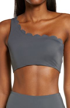 Scallop One-Shoulder Bikini Top