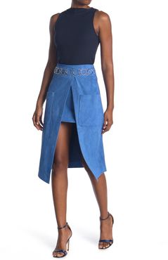 Ramy Brook Val O-Ring Belted Faux Wrap Midi Skirt at Nordstrom Rack