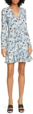 VERONICA BEARD Riggins Long Sleeve Floral Silk Dress at Nordstrom Rack