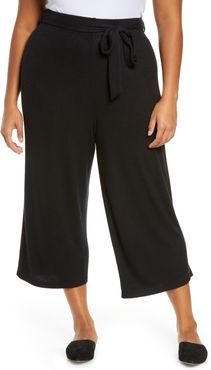 Plus Size Women's Bobeau Tie Front Crop Pants