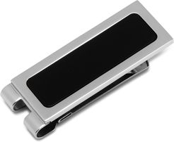 Stainless Steel & Onyx Money Clip - Black