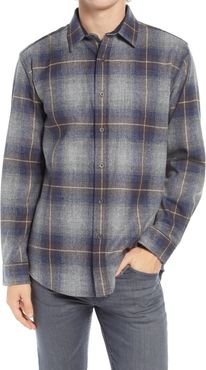 Lodge Plaid Button-Up Wool Flannel Shirt