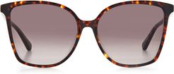 Brigitte 58mm Gradient Cat Eye Sunglasses - Dark Havana/ Brown Gradient