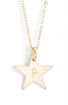 14K-Gold Fill Initial Mini Star Pendant Necklace